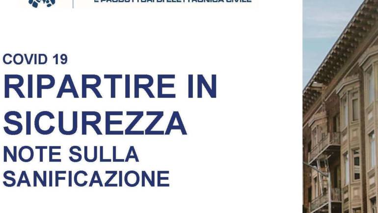COVID-19<br>RIPARTIRE IN SICUREZZA<br>Nota sulla sanificazione delle imprese